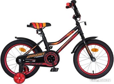 Детский велосипед Favorit Biker 16 2021 (черный/красный) - фото