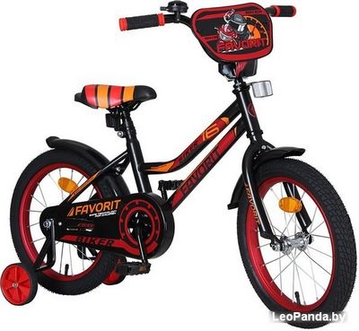 Детский велосипед Favorit Biker 16 2021 (черный/красный) - фото2