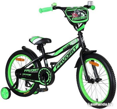 Детский велосипед Favorit Biker 18 2020 (черный/зеленый) - фото2