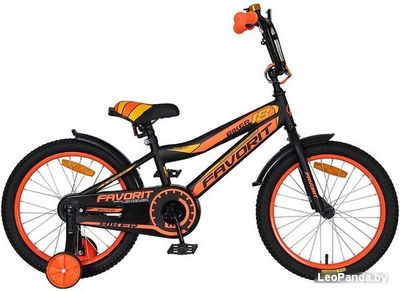 Детский велосипед Favorit Biker 18 2020 (черный/оранжевый) - фото