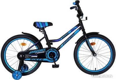 Детский велосипед Favorit Biker 20 2021 (черный/синий) - фото