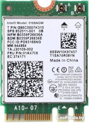 Wi-Fi адаптер Intel 3168 1x1 AC + BT M.2 2230 No vPro 3168.NGWG - фото