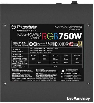 Блок питания Thermaltake Toughpower Grand RGB 750W Gold RGB Sync TPG-750AH3FSGR - фото5