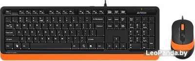 Клавиатура + мышь A4Tech Fstyler F1010 (черный/оранжевый) - фото