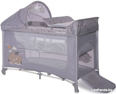 Манеж-кровать Lorelli Moonlight 2 Layers Plus 2023 (серый, мечта) - фото3