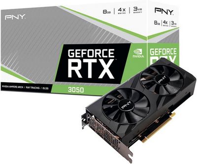 Видеокарта PNY GeForce RTX 3050 8GB Verto Dual Fan Edition VCG30508DFBPB1 - фото3