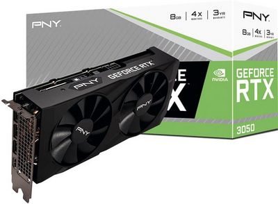 Видеокарта PNY GeForce RTX 3050 8GB Verto Dual Fan Edition VCG30508DFBPB1 - фото5